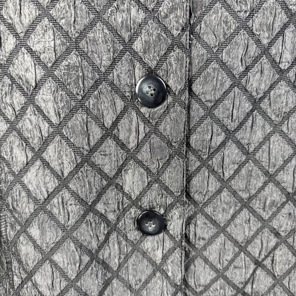 Coldwater Creek Womens XL Gray Textured Diamond Button Front Jacket Blazer - Picture 5 of 9